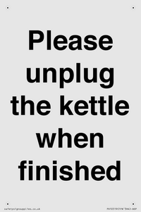 Please unplug the kettle when finished